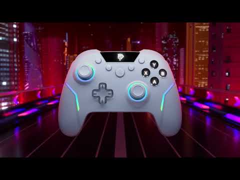 Gamepad EasySMX X20 inalámbrico, Wi-Fi y Bluetooth, sensores Hall, bloqueo de gatillo, white