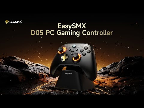Gamepad EasySMX D05 inalámbrico, Wi-Fi y Bluetooth, base de carga, RGB, black