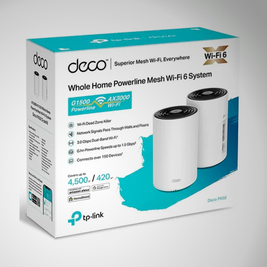 Sistema Wi-Fi mesh TP-Link Deco PX50 Wi-Fi 6, powerline, pack x2
