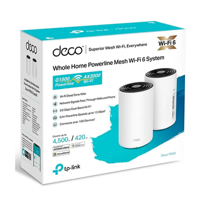 Sistema Wi-Fi mesh TP-Link Deco PX50 Wi-Fi 6, powerline, pack x2