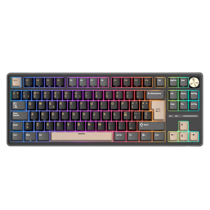 Teclado Gamer Mecánico TKL Creamy Switch Royal Kludge RK R87 Pro Phantom, Cableado - Achorao