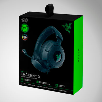 Audífono con micrófono razer Kraken V4 X USB-C/adaptador USB-A Chroma black - Achorao