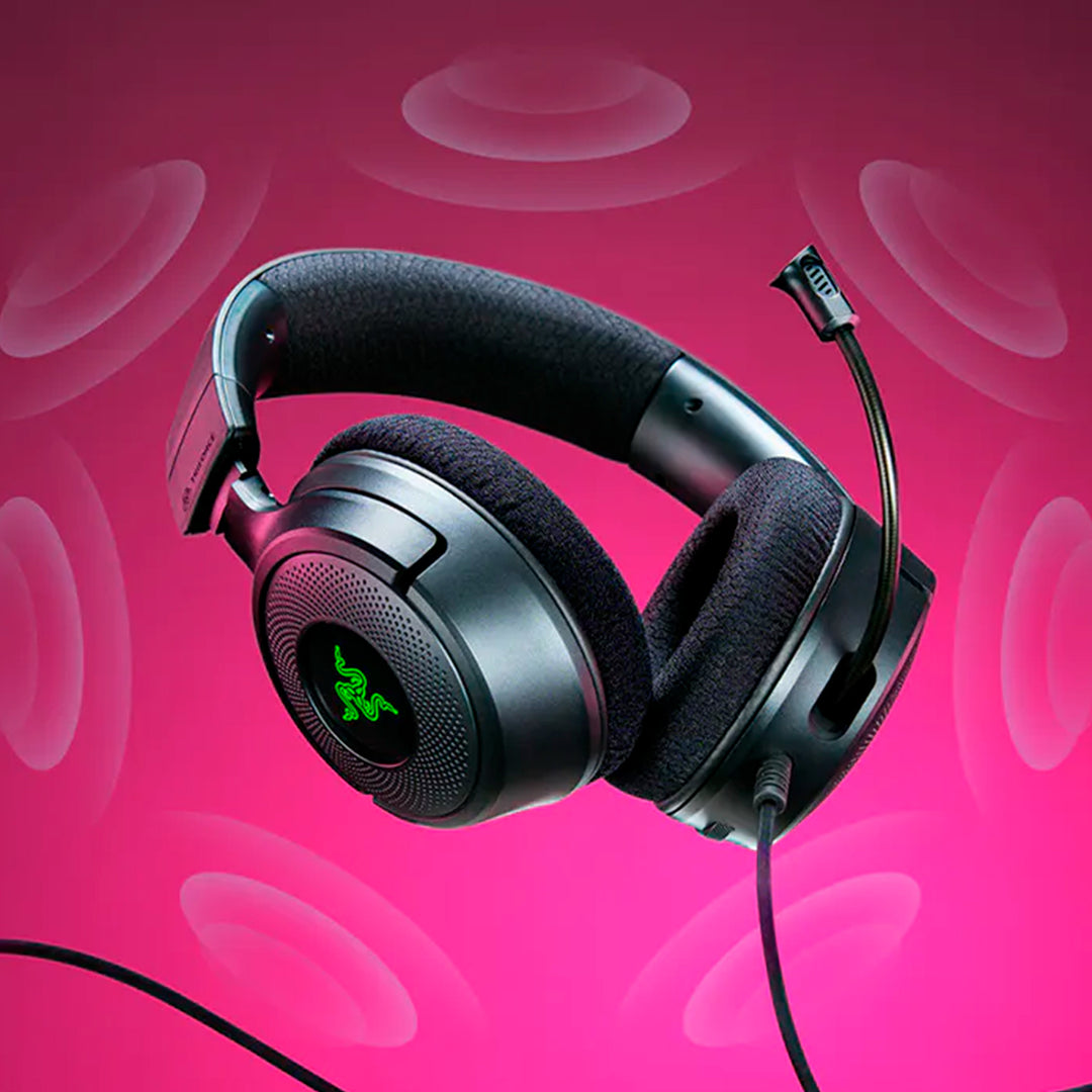 Audífono con micrófono razer Kraken V4 X USB-C/adaptador USB-A Chroma black - Achorao