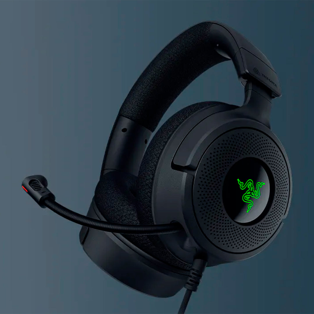 Audífono con micrófono razer Kraken V4 X USB-C/adaptador USB-A Chroma black - Achorao