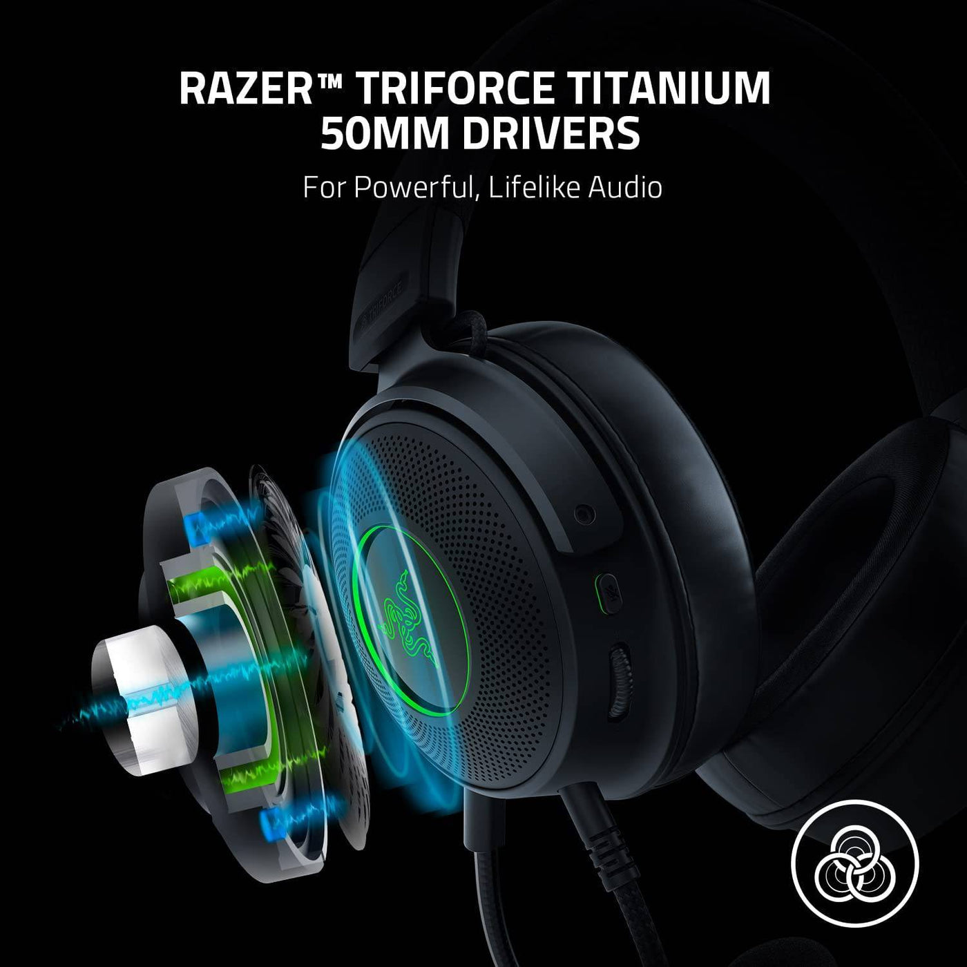Audífono Razer Kraken V3 triforce THX HYPERCLEAR RGB Chroma 7.1 Mic - Achorao