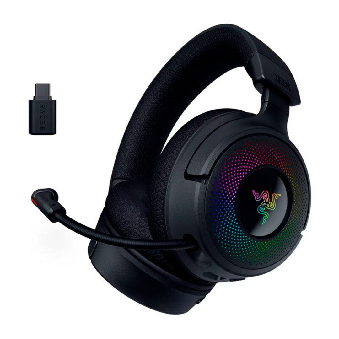 Audifonos gamer Razer Kraken v4 70h wireless / BT / USB-A THX 9 ZONAS CHROMA BLACK - Achorao