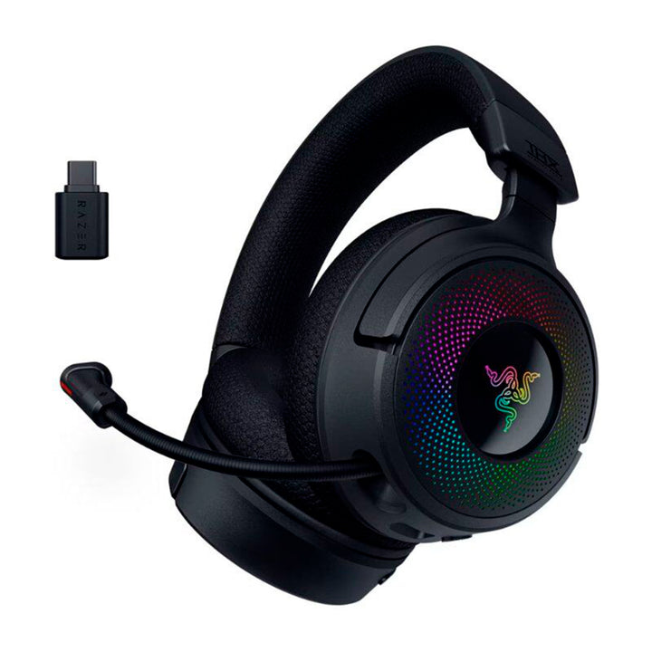 Audifonos gamer Razer Kraken v4 70h wireless / BT / USB-A THX 9 ZONAS CHROMA BLACK - Achorao