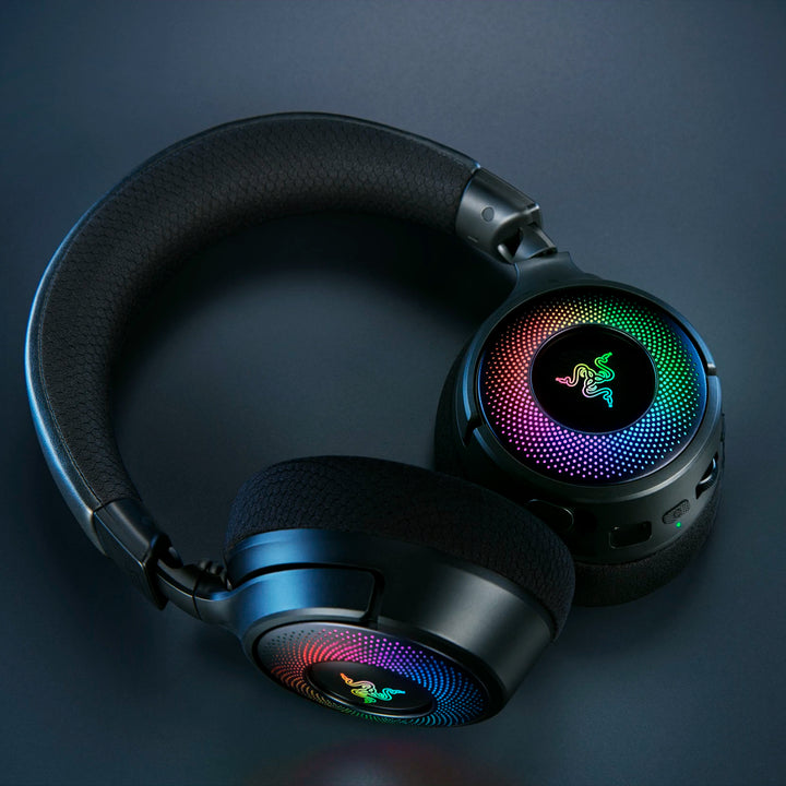 Audifonos gamer Razer Kraken v4 70h wireless / BT / USB-A THX 9 ZONAS CHROMA BLACK - Achorao