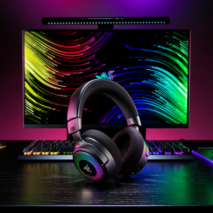 Audifonos gamer Razer Kraken v4 70h wireless / BT / USB-A THX 9 ZONAS CHROMA BLACK - Achorao