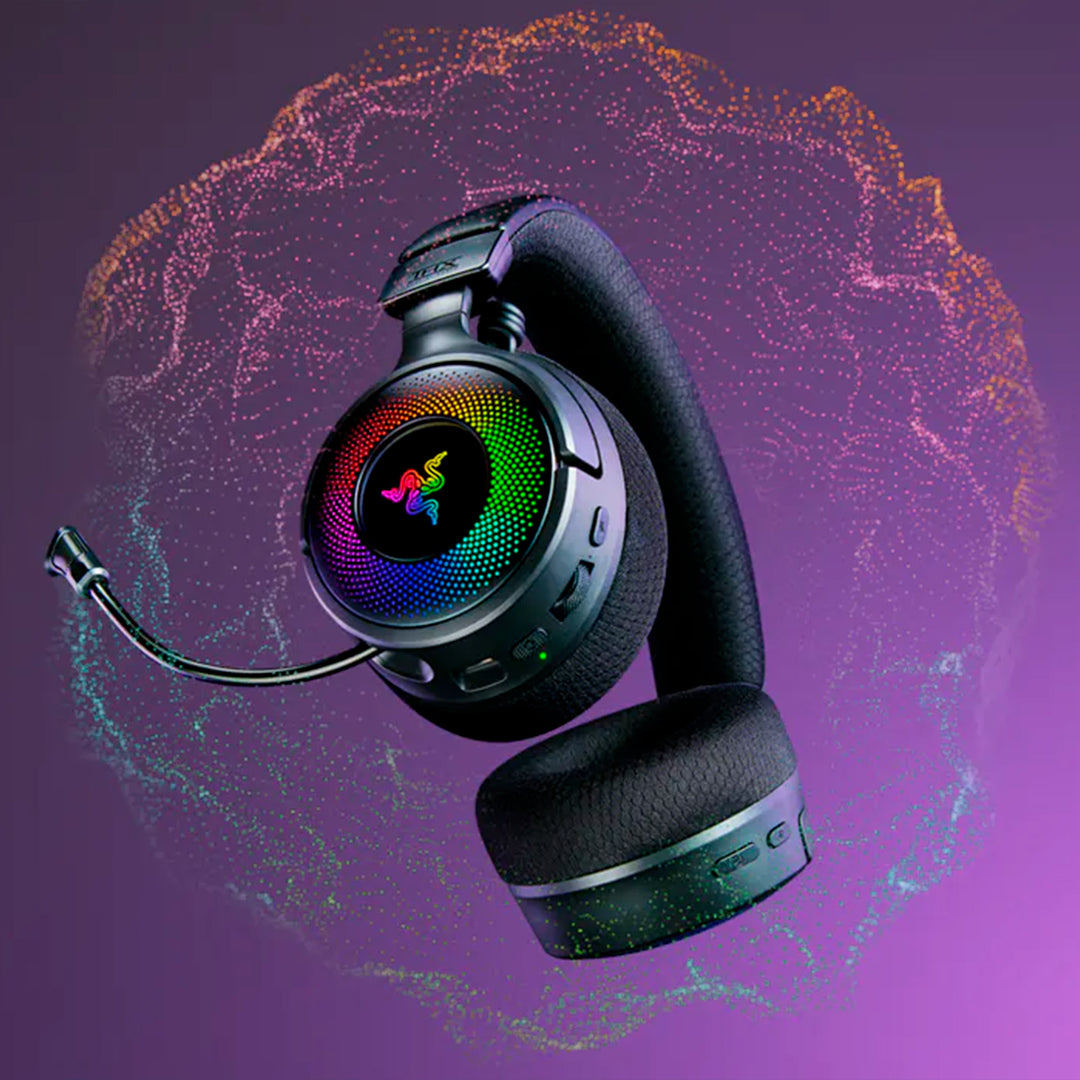 Audifonos gamer Razer Kraken v4 70h wireless / BT / USB-A THX 9 ZONAS CHROMA BLACK - Achorao