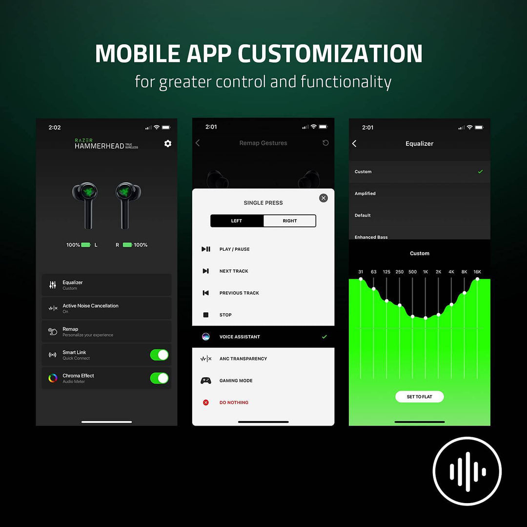 Audífonos Razer Hammerhead True Wireless Gen 2 Low Latency - Achorao