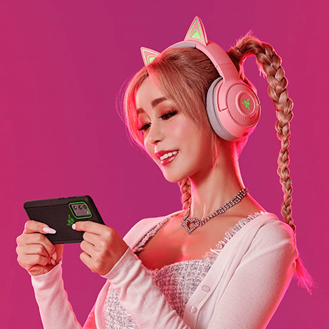 Audífonos Razer Kraken BT Kitty Edition Chroma THX Quartz - Achorao