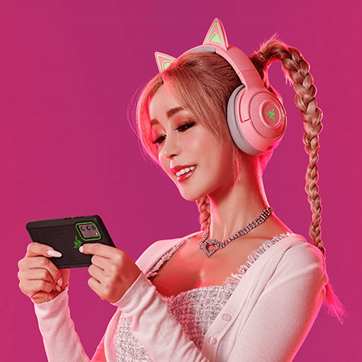 Audífonos Razer Kraken BT Kitty Edition Chroma THX Quartz - Achorao