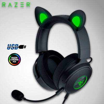 Audífonos c/micro Kraken Kitty V2 Pro Chroma Razer Usb con orejas intercambiables - Achorao