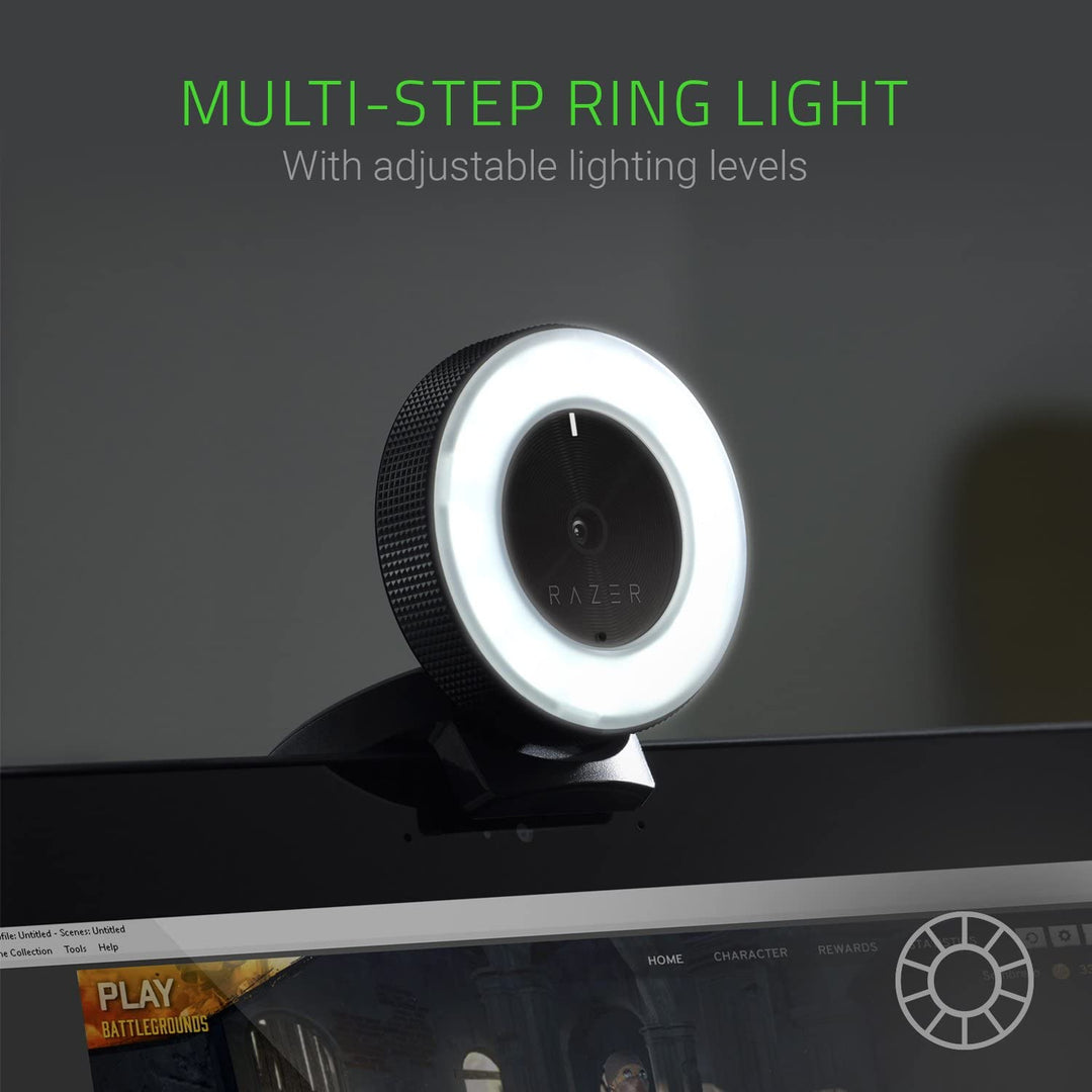 Camara Web Razer Kiyo c/Luces Led Ring Full HD 1080p USB - Achorao