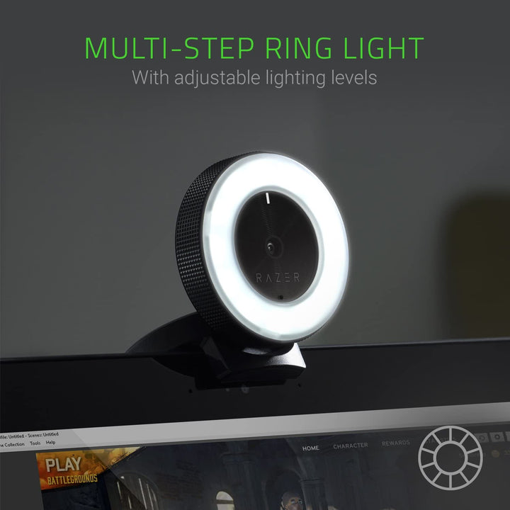 Camara Web Razer Kiyo c/Luces Led Ring Full HD 1080p USB - Achorao