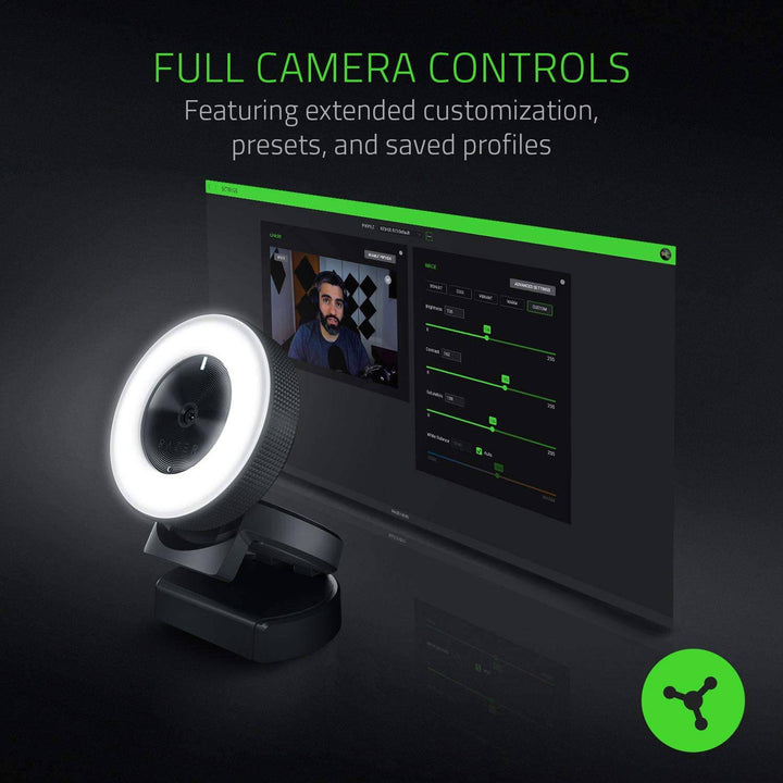 Camara Web Razer Kiyo c/Luces Led Ring Full HD 1080p USB - Achorao