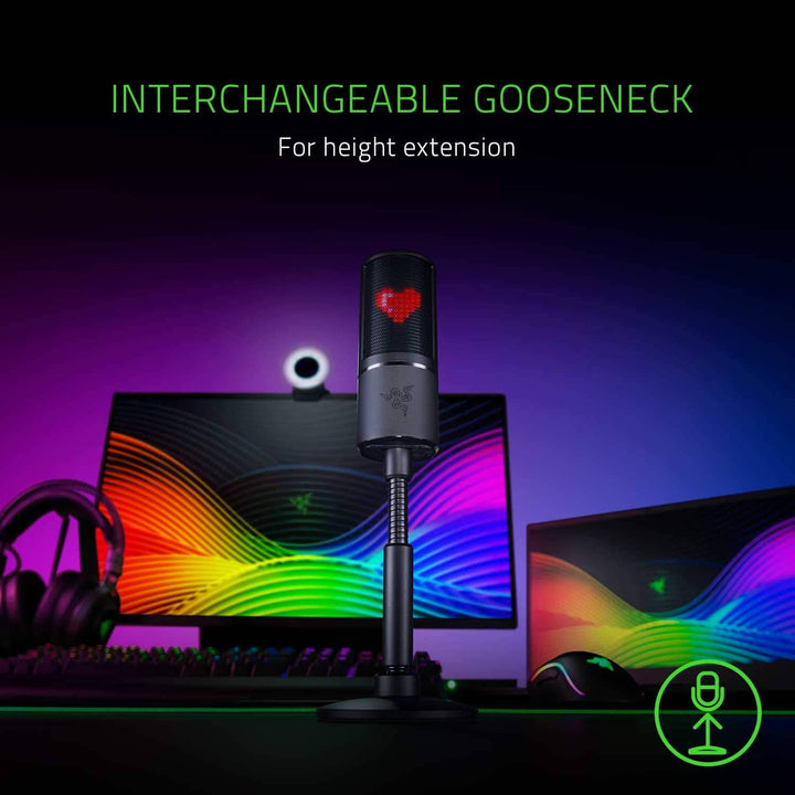 Micrófono Razer Seiren Emote USB c/ Pantalla Led Emoji Streaming - Achorao