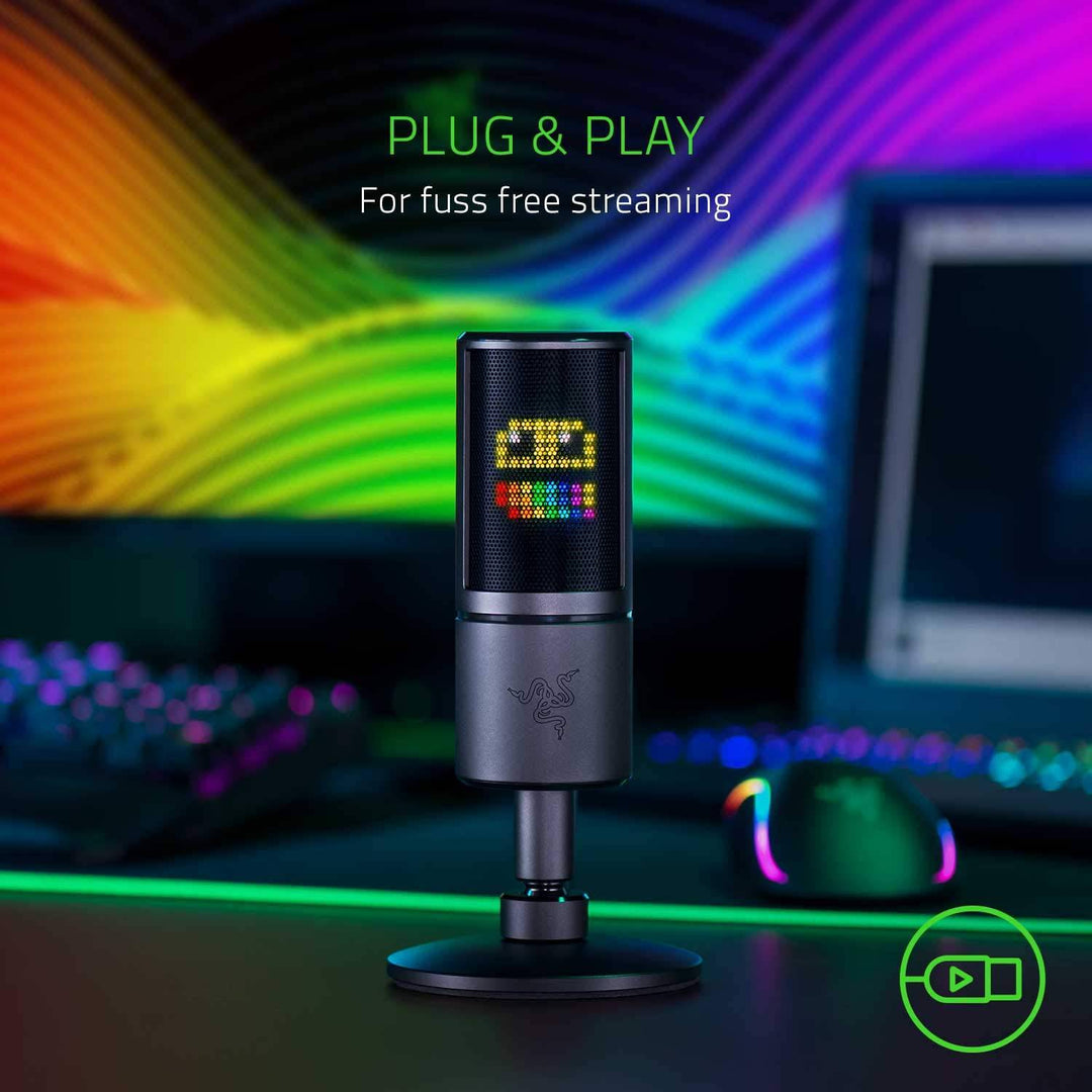 Micrófono Razer Seiren Emote USB c/ Pantalla Led Emoji Streaming - Achorao