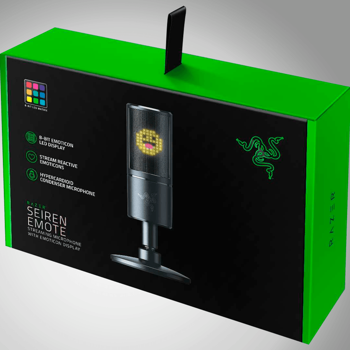 Micrófono Razer Seiren Emote USB c/ Pantalla Led Emoji Streaming - Achorao