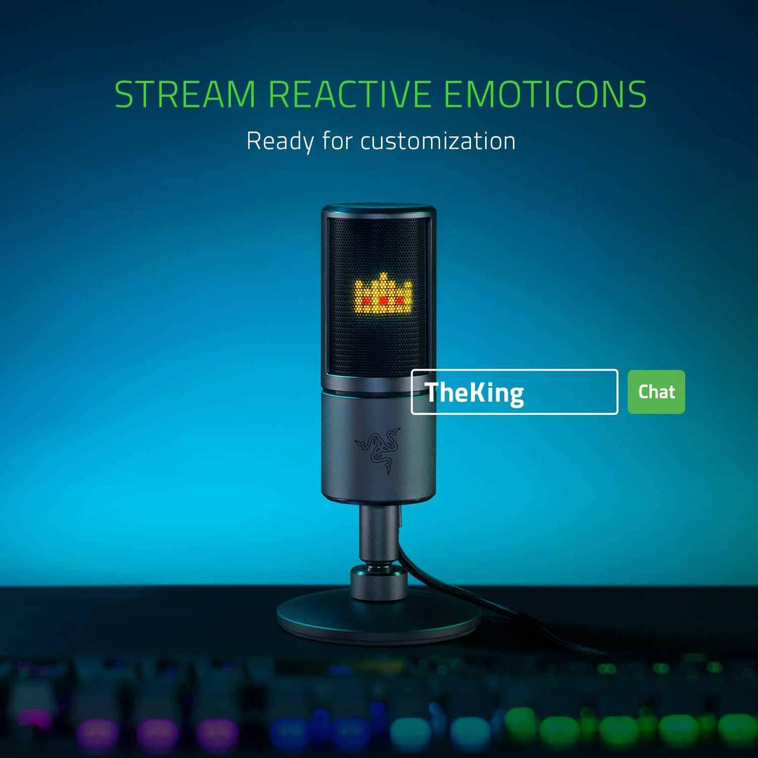 Micrófono Razer Seiren Emote USB c/ Pantalla Led Emoji Streaming - Achorao