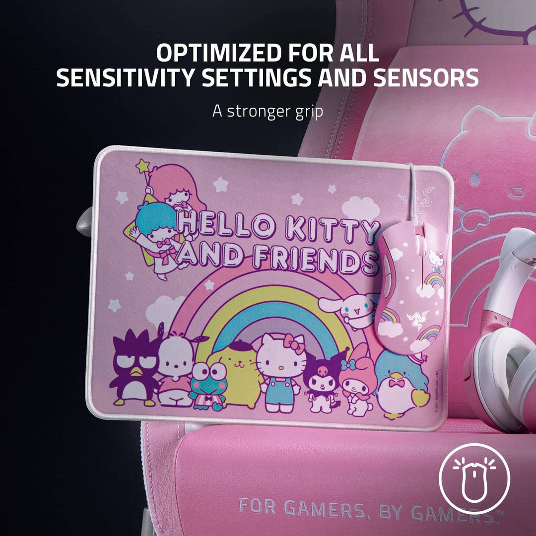 Mouse Deathadder Essential + Pad Goliathus Rosa Pack Edición Hello Kitty - Achorao