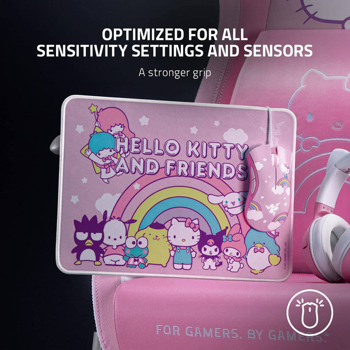 Mouse Deathadder Essential + Pad Goliathus Rosa Pack Edición Hello Kitty - Achorao