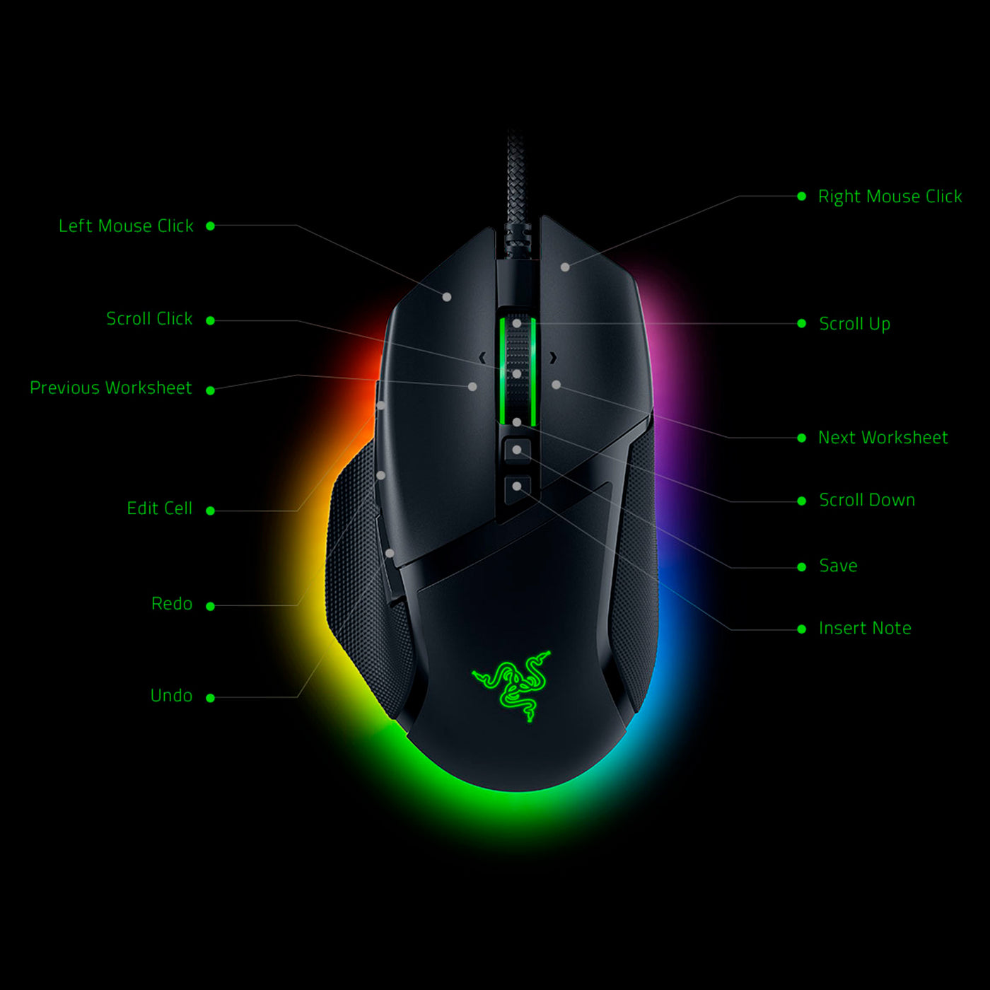 Mouse Razer Basilisk V3 35k DPI Switch Optico 90M 11 Zonas Chroma Black - Achorao
