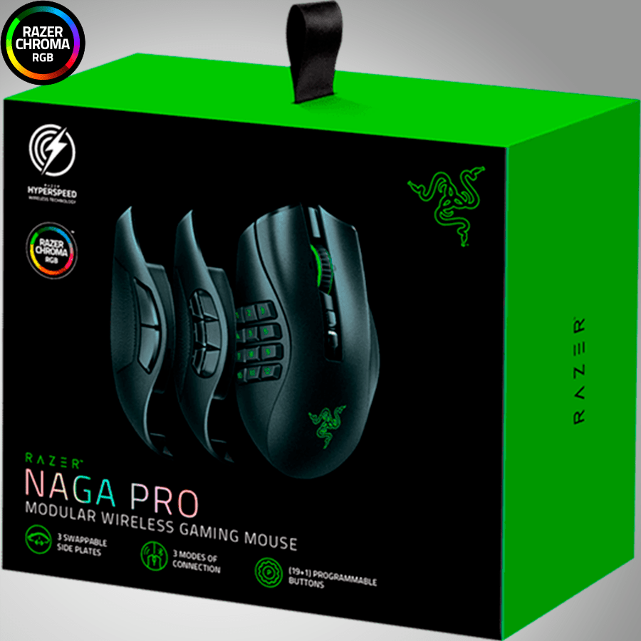 Mouse Razer Naga Pro Inalambrico Hyperspeed Focus+ Chroma Black - Achorao