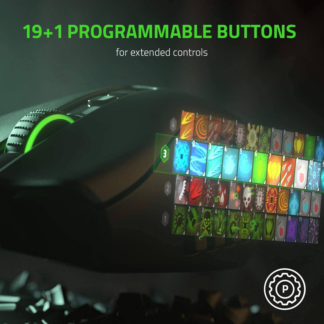 Mouse Razer Naga Pro Inalambrico Hyperspeed Focus+ Chroma Black - Achorao