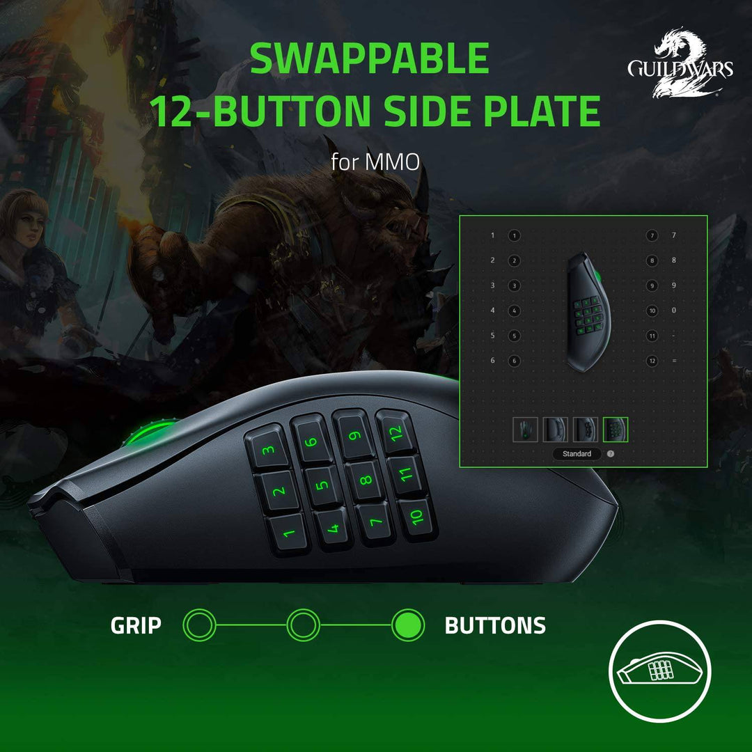 Mouse Razer Naga Pro Inalambrico Hyperspeed Focus+ Chroma Black - Achorao