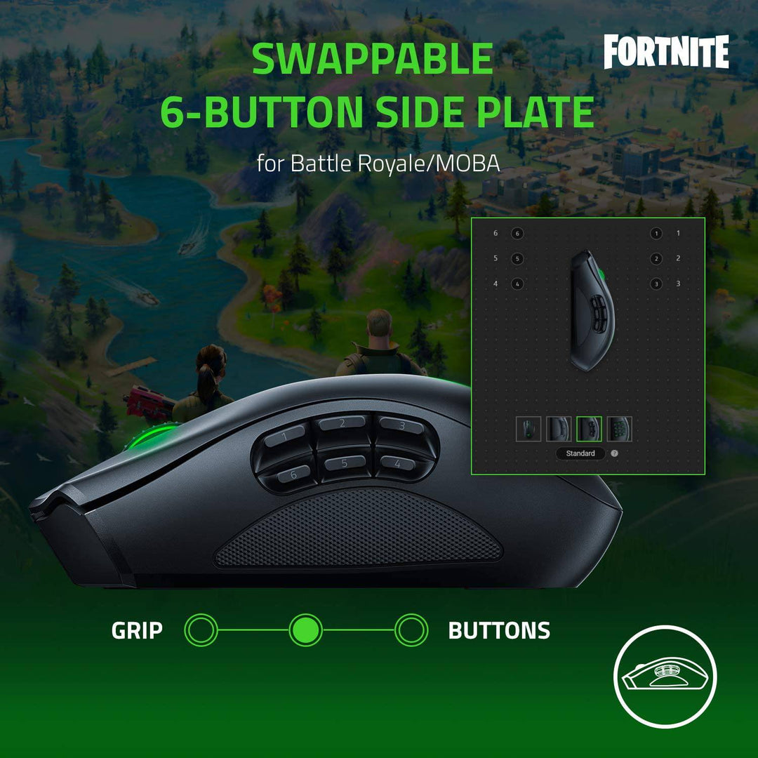 Mouse Razer Naga Pro Inalambrico Hyperspeed Focus+ Chroma Black - Achorao