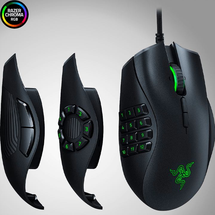 Mouse Razer Naga Trinity 16K DPI MMO MOBA Chroma Lateral Custom - Achorao