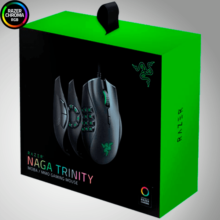 Mouse Razer Naga Trinity 16K DPI MMO MOBA Chroma Lateral Custom - Achorao