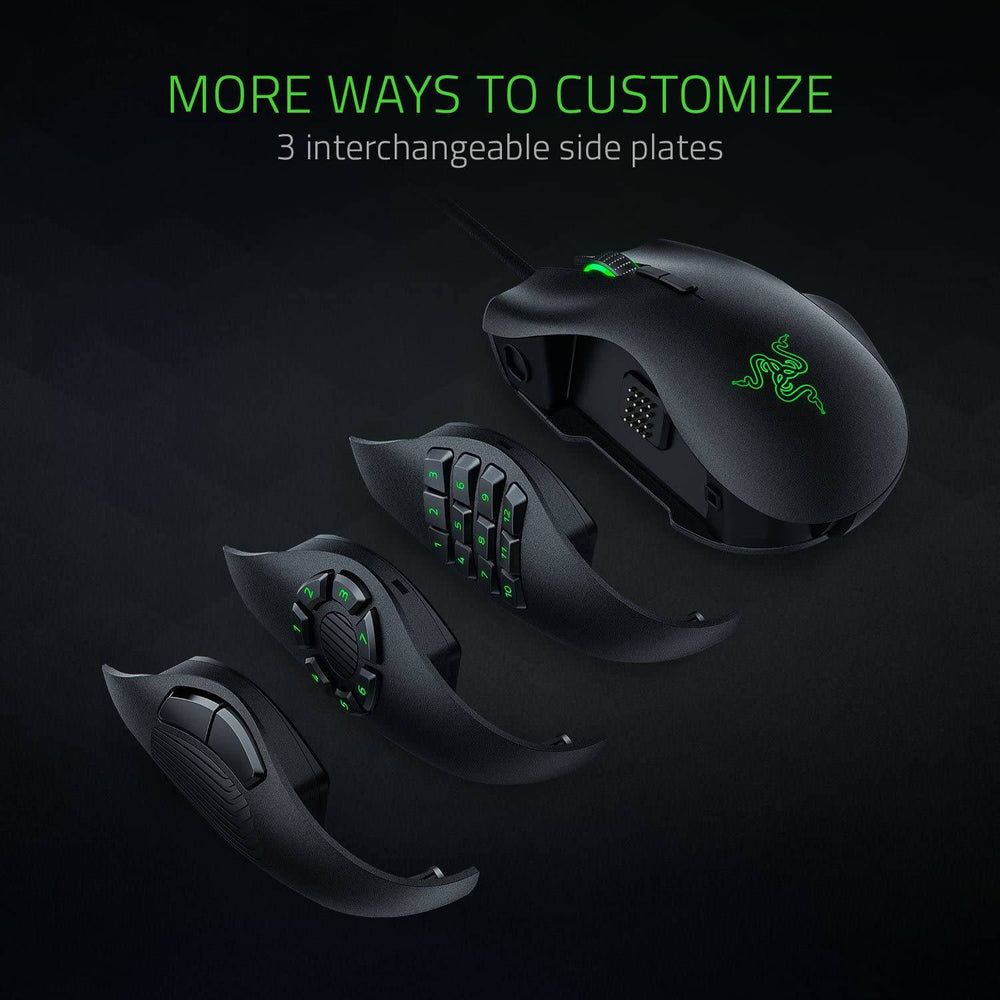 Mouse Razer Naga Trinity 16K DPI MMO MOBA Chroma Lateral Custom - Achorao