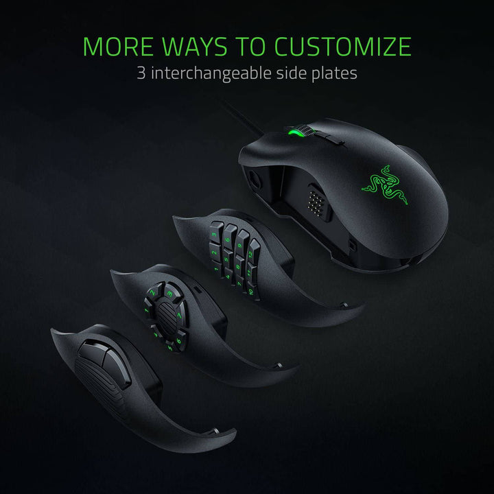 Mouse Razer Naga Trinity 16K DPI MMO MOBA Chroma Lateral Custom - Achorao
