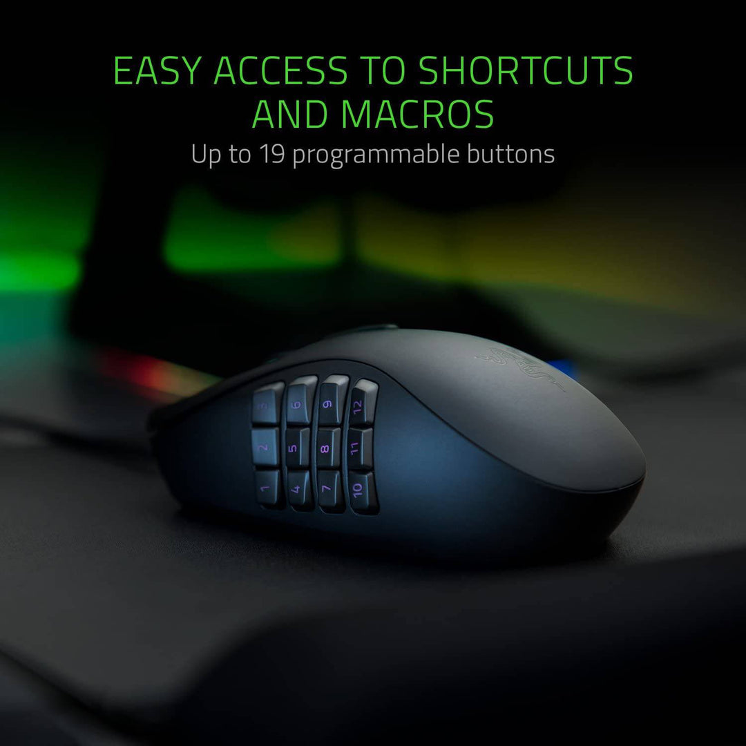 Mouse Razer Naga Trinity 16K DPI MMO MOBA Chroma Lateral Custom - Achorao