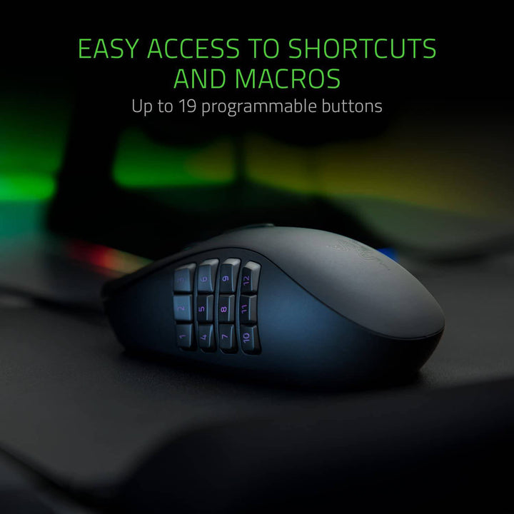 Mouse Razer Naga Trinity 16K DPI MMO MOBA Chroma Lateral Custom - Achorao
