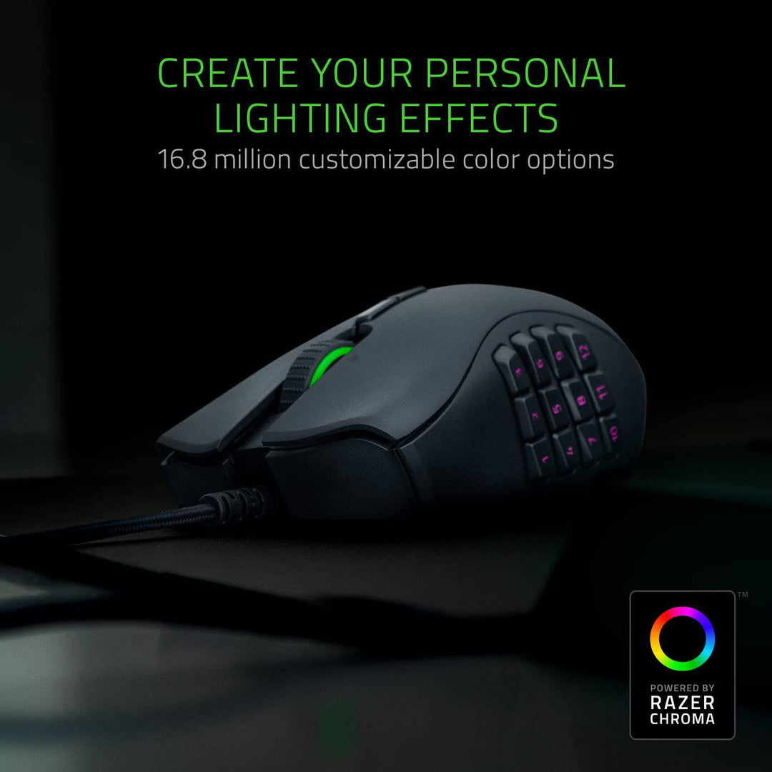 Mouse Razer Naga Trinity 16K DPI MMO MOBA Chroma Lateral Custom - Achorao