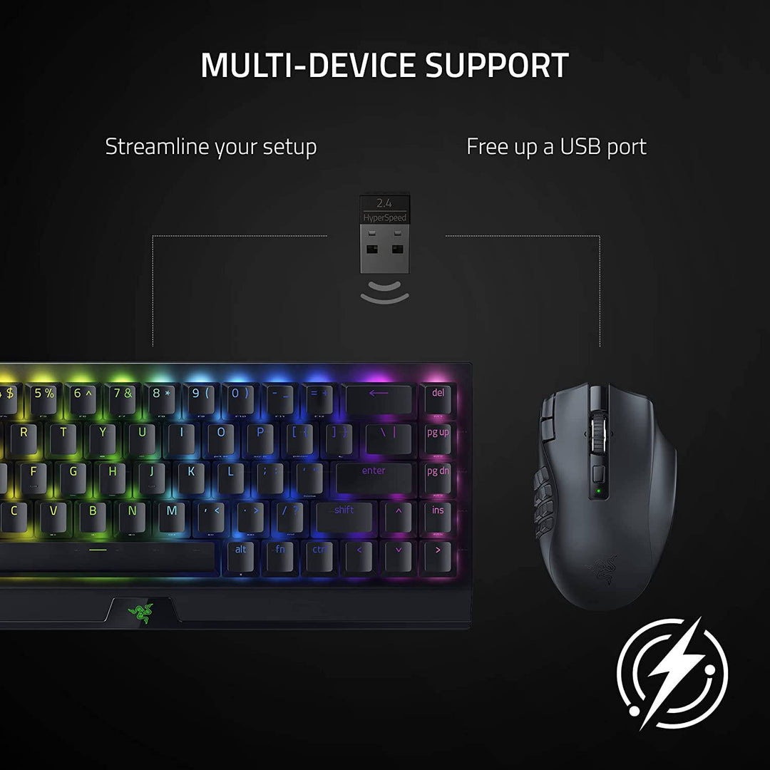 MOUSE RAZER NAGA V2 MMO 30K DPI 19 BOTONES HYPERSPEED WIRELESS - Achorao