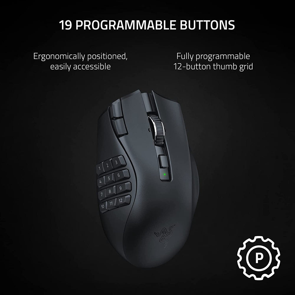 MOUSE RAZER NAGA V2 MMO 30K DPI 19 BOTONES HYPERSPEED WIRELESS - Achorao