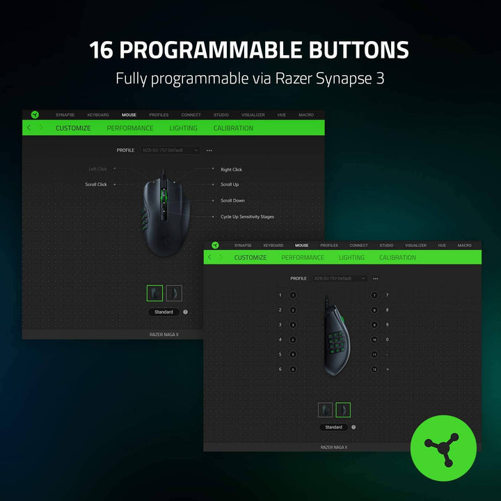 Mouse Razer Naga X 18K DPI 16 botones MMO Chroma - Achorao