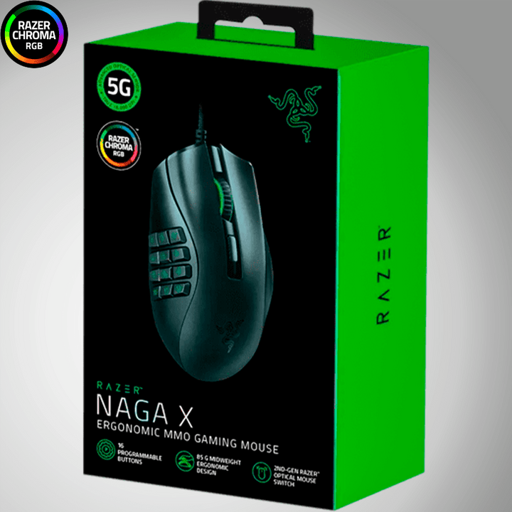 Mouse Razer Naga X 18K DPI 16 botones MMO Chroma - Achorao