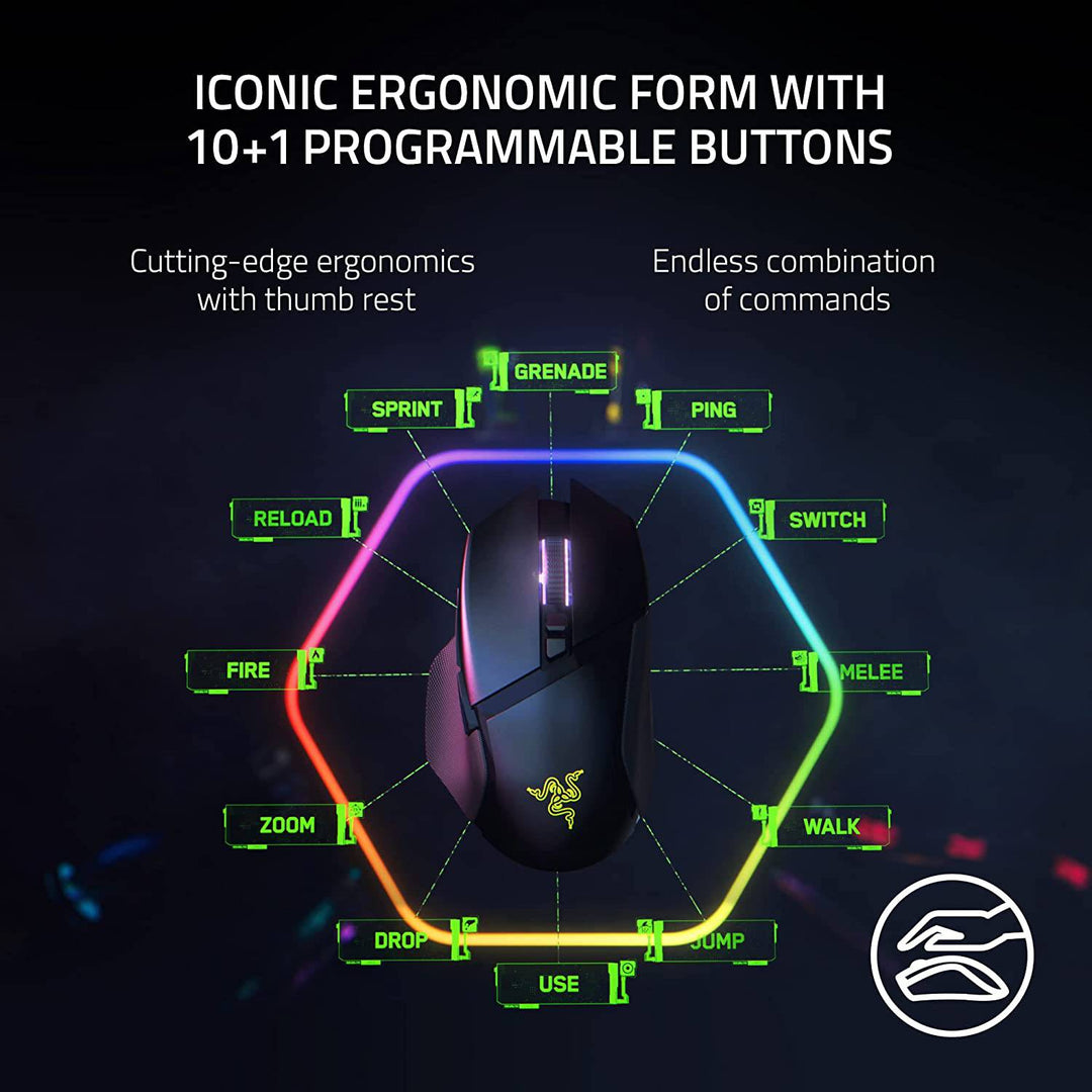 Mouse Razer Basilisk V3 PRO Wireless 30K DPI HyperScroll 11 Botones - Achorao