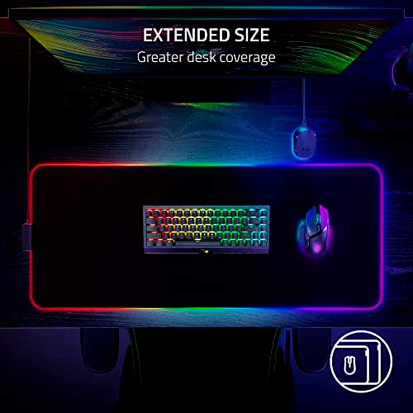 Alfombrilla híbrida para ratón RAZER Strider con tecnología Chroma RGB - Achorao