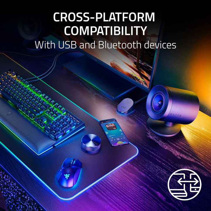 Parlante Razer Nommo V2 Pro 2.1 99 DB Multoplataforma BT/ USB THX Chroma + Control Wireless 220V - Achorao