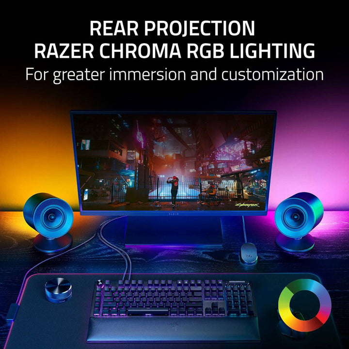 Parlante Razer Nommo V2 Pro 2.1 99 DB Multoplataforma BT/ USB THX Chroma + Control Wireless 220V - Achorao