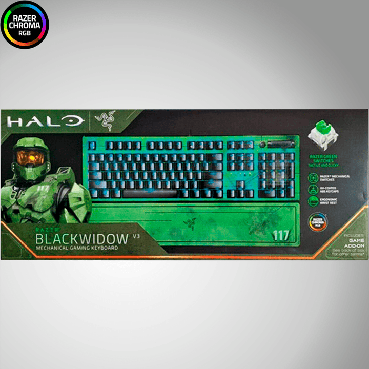 Teclado Razer Blackwidow V3 Halo Infinite Ed Mech Green Switch(P163B) - Achorao