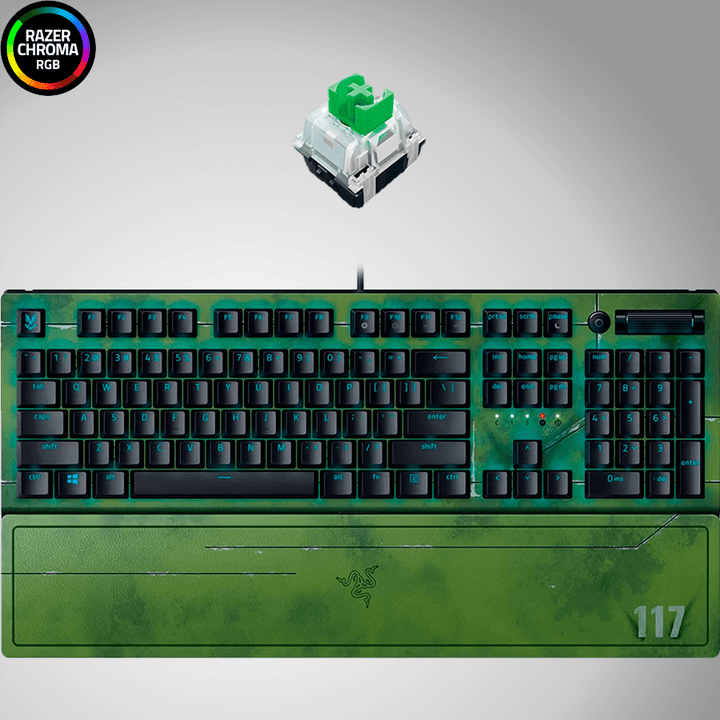 Teclado Razer Blackwidow V3 Halo Infinite Ed Mech Green Switch(P163B) - Achorao