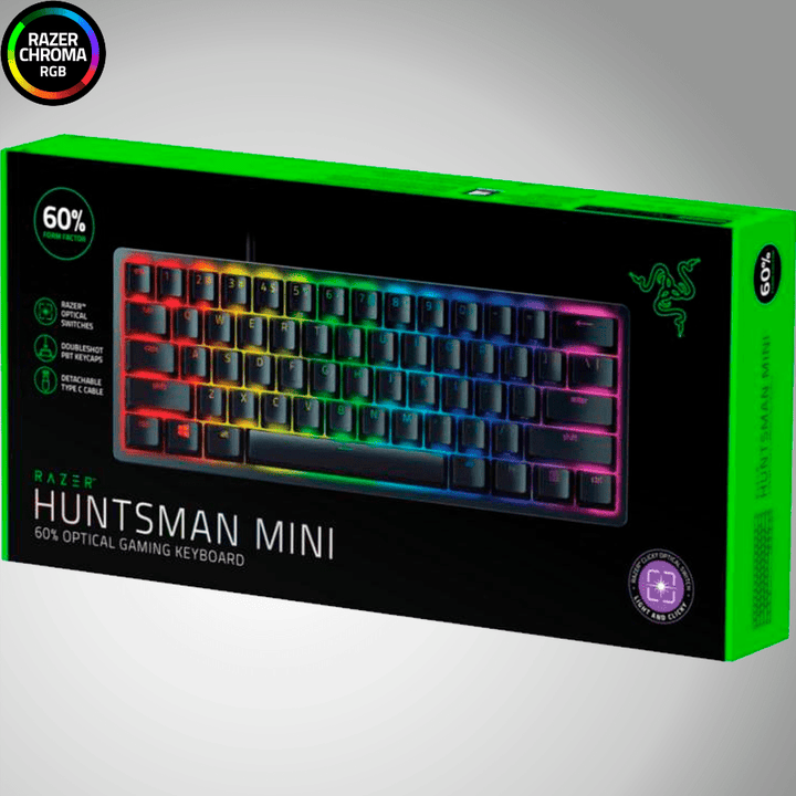 Teclado Razer Huntsman Mini 60% Mecánico RGB(P163B) SP switch purple - Achorao